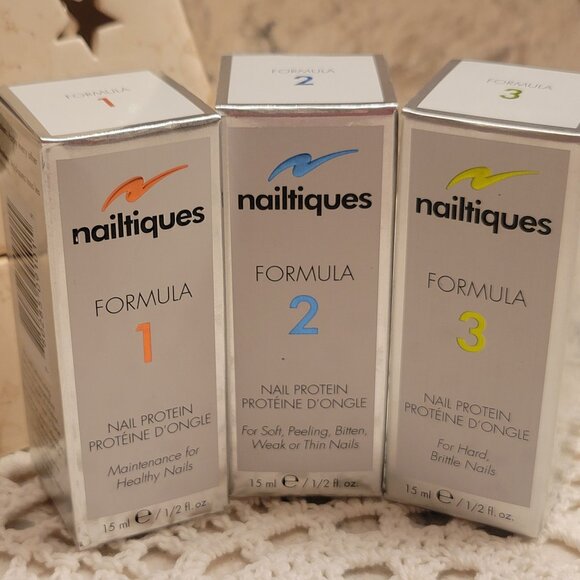 NAILTIQUES NAIL POLISH PROTEIN TREATMENT 1/2 OZ. SET OF 3 FORMULA 1, 2, 3 NEW! - Picture 1 of 8